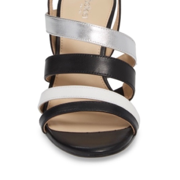 BOTKIER New York Sera Leather Sandal Heels Black Multi Sz 8.5 - Picture 1 of 12